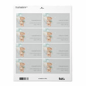 グレーブルーベアーバルーンフローラバンチハートアドレス ラベル (フルシート)