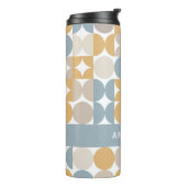 グレーブルーベージュイエローミッドセンチュリーアートパターン タンブラー (回転左)