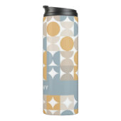 グレーブルーベージュイエローミッドセンチュリーアートパターン タンブラー (回転右)