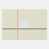 グレーブルーベージュストライプシグネチャーカード ラッピングペーパーシート (正面3)