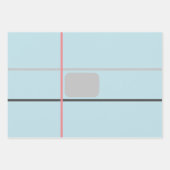 グレーブルーベージュストライプシグネチャーカード ラッピングペーパーシート (正面2)