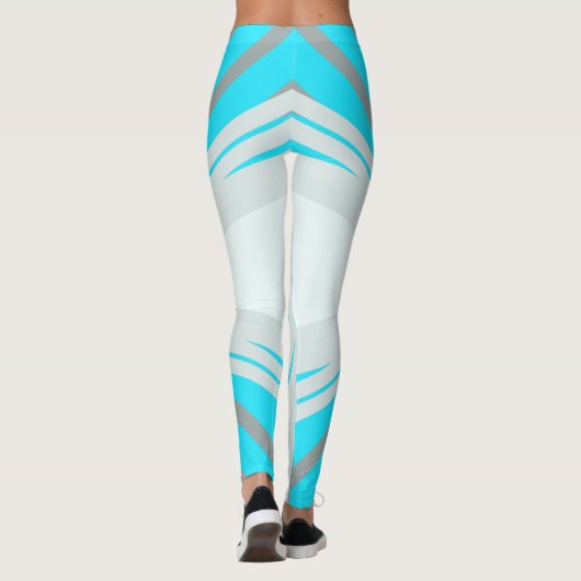 グレーブルーホワイトウィンタークリスマススタージムヨガ レギンス (裏面)