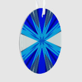 グレーブルーホワイトウィンタークリスマススタースノーフレーク オーナメント (正面)