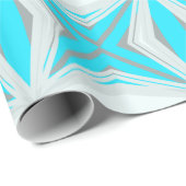 グレーブルーホワイトウィンタークリスマススタースノーフレーク ラッピングペーパー (ロールコーナー)