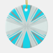 グレーブルーホワイトウィンタークリスマススノーフレークスター セラミックオーナメント (正面)