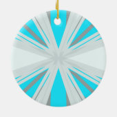 グレーブルーホワイトウィンタークリスマススノーフレークスター セラミックオーナメント (裏面)