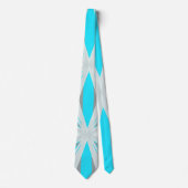 グレーブルーホワイトウィンタークリスマススノーフレークスター ネクタイ (正面)