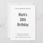 グレーブルーボストンテリア誕生日パーティー 招待状 (裏面)