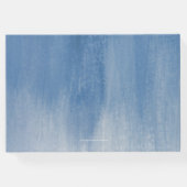 グレーブルーモダンアートカスタムウェディングゲストブック ゲストブック (裏面)