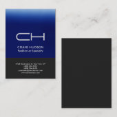 グレーブルーモノグラムプロフェッショナル名刺 名刺 (正面/裏面)