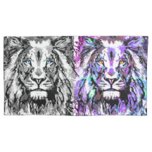 グレーブルーライオンヘッド – ライオンピローカッコいいケース