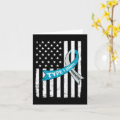 グレーブルーリボンアメリカ国旗Type 1糖尿病阿波 カード (黄色い花)