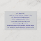 グレーブルー配管設備サービストイレ 名刺 (裏面)