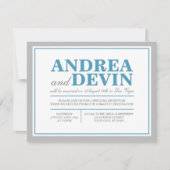 グレーブルー 結婚式の披露宴のみの招待状 招待状 (正面)