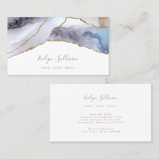 グレーブルーagate名刺 名刺 (正面/裏面)