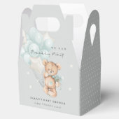 グレーブルーbearly待ちクマ気球ベビーシャワー フェイバーボックス (オープン)