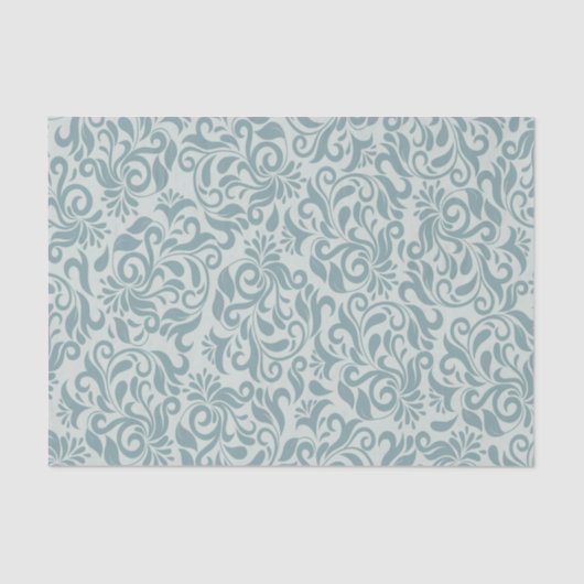 グレーブルーBrocadeギフトまたはデコページティッシュペーパー 薄葉紙 (正面)