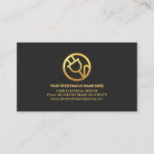 グレーブロック金ゴールド電気機械配線 名刺 (裏面)