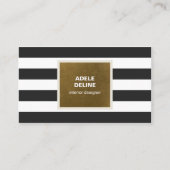 グレーブロンズストライプインテリアデザイエレガントナー 名刺 (正面)