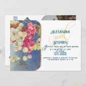 グレープつる植物素朴ワイナリーカントリーシ結婚ック 招待状 (正面/裏面)