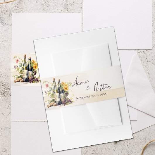 グレープインスパイアネシックワイナリー素朴結婚ズ 招待状ベリーバンド