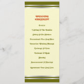 グレープエレガントつる植物と離れのウェディングプログラムカード プログラム (裏面)