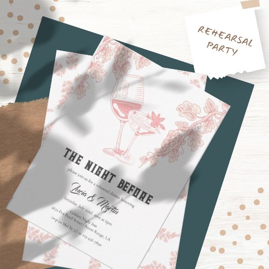 グレープエレガントフルーツシャンパンリハーサルディナー 招待状