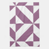 グレープカッコいいジオメトリックデコキューブパターン キッチンタオル (縦)