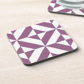 グレープカッコいいジオメトリックデコキューブパターン コースター (左側)