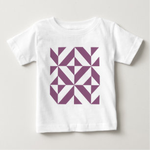 グレープカッコいいジオメトリックデコキューブパターン ベビーTシャツ