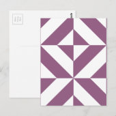 グレープカッコいいジオメトリックデコキューブパターン ポストカード (正面/裏面)