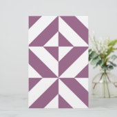 グレープカッコいいジオメトリックデコキューブパターン 便箋 (スタンド正面)