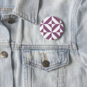 グレープカッコいいジオメトリックデコキューブパターン 缶バッジ (インサイチュ)