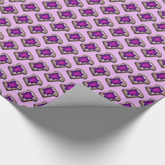 グレープジェリージャムオントーストブレッドブレックファーストフード ラッピングペーパー (角)