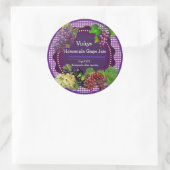 グレープジャムラベルのパーソナライズ ラウンドシール (バッグ)