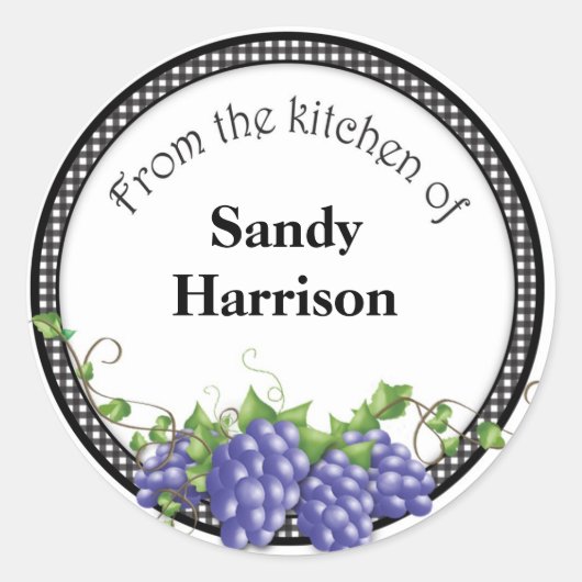 グレープゼリー瓶のシール ラウンドシール (正面)