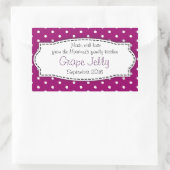 グレープゼリー/ジャム紫色の食品ラベルのシール 長方形シール (バッグ)