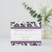 グレープトリムブラックダマスクのスワ結婚ールズの反応 出欠カード (スタンド正面)