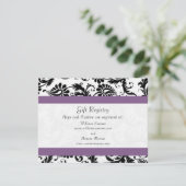 グレープトリムブラックダマスクギフトレジス結婚ト エンクロージャーカード (スタンド正面)