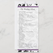 グレープトリムブラックダマスク渦巻き旋回ウェディングパーティー 招待状 (裏面)