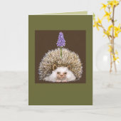 グレープハイアシントカード付きヘジホッグ カード (黄色い花)