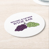 グレープバンチ、ワインバー、ワイナリー ラウンドペーパーコースター (アングル)
