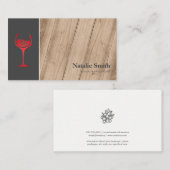 グレープバンチ |赤ワイングラス |木材 名刺 (正面/裏面)