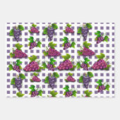 グレープパターストライプン夏フルーツブドウ園ワイナリー ラッピングペーパーシート (正面3)