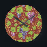 グレープパターン ラウンド壁時計<br><div class="desc">グレープパター©と®ビックストック® – 全著作権所有。</div>