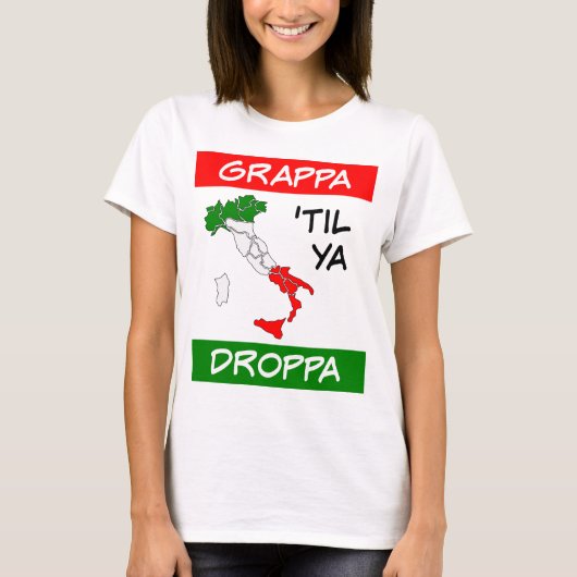 グレープパティルヤドロップパトリコローイタリア国旗の地図 Tシャツ (正面)