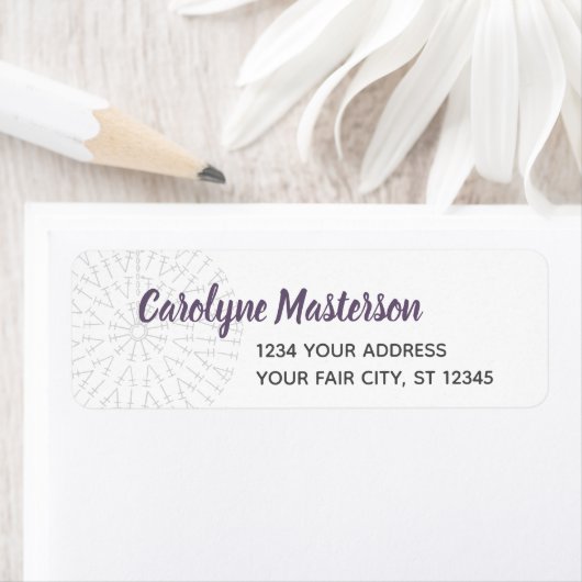 グレープパープルクロチェットチャート差出人住所ラベル ラベル (インサイチュ)