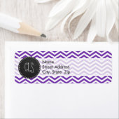グレープパープルシェブロンストライプの； Chalkboard look ラベル (インサイチュ)