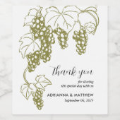 グレープビーエレガントな結婚式ありがとう | ブドウ畑 ワインラベル (シングルラベル)