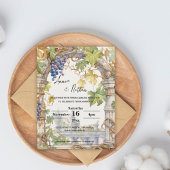 グレープビーヌロマンティックヴィネヤード結婚式招待状 ポストカード